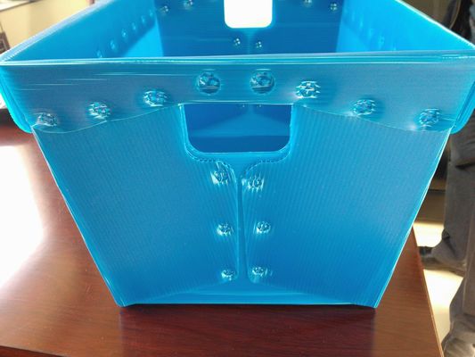 Çelik Kayışlı Mavi Polipropilen Posta Tote 4mm Oluklu Plastik